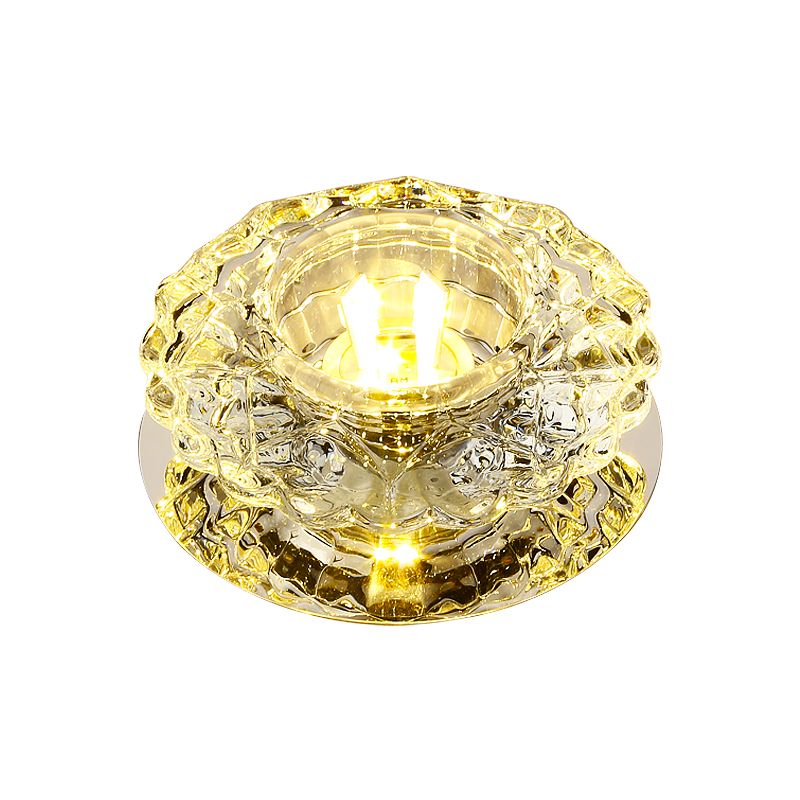 Plafoniera a LED in cristallo Plafoniera moderna da incasso per corridoio con foro 2-3,5 '' dia