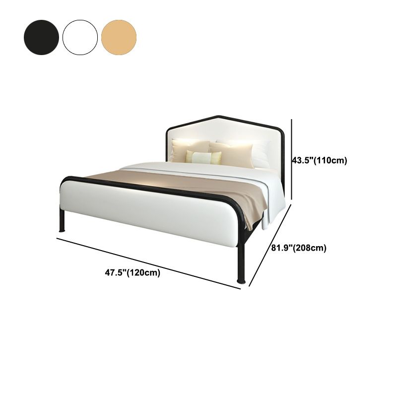 Luxurious Metallic Panel Bed 43.31" High Camelback Bed Frame