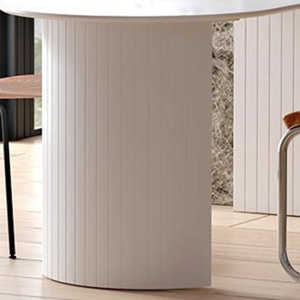 Free Form White Dining Table Solid Wood Table Contemporary with Double Pedestal