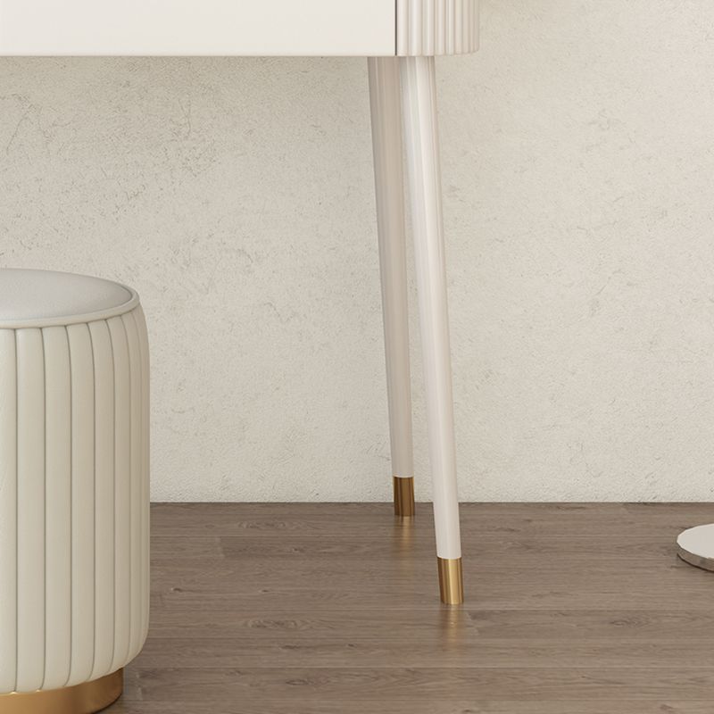 White Stone Top Vanity with Drawers 29.52" H Vanity Set with Stool