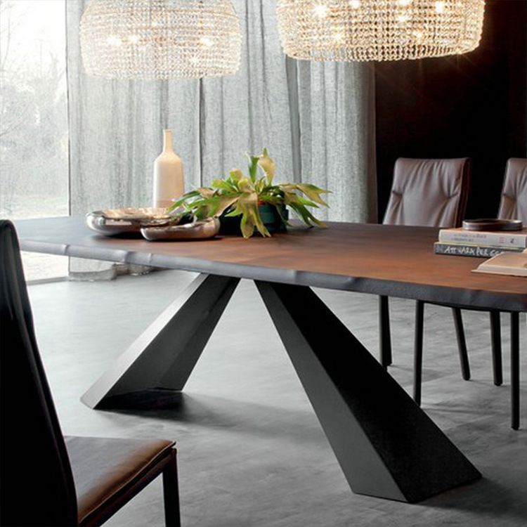 Kitchen Rectangle Dinner Table Dining Room Black Frame Dining Table