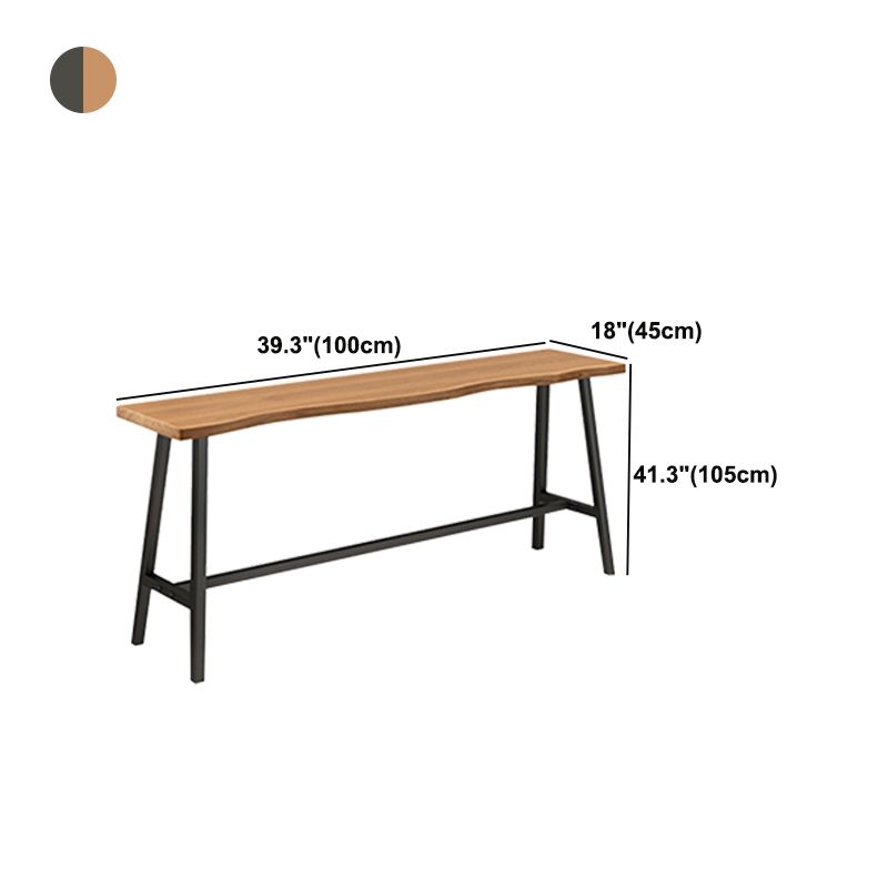 Brown Modern Style Table Solid Wood and Iron Balcony Bar Table