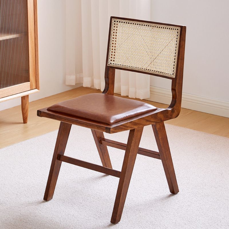 Solid Wood Cane Back Chair Home Indoor Contemporary Dining Chair