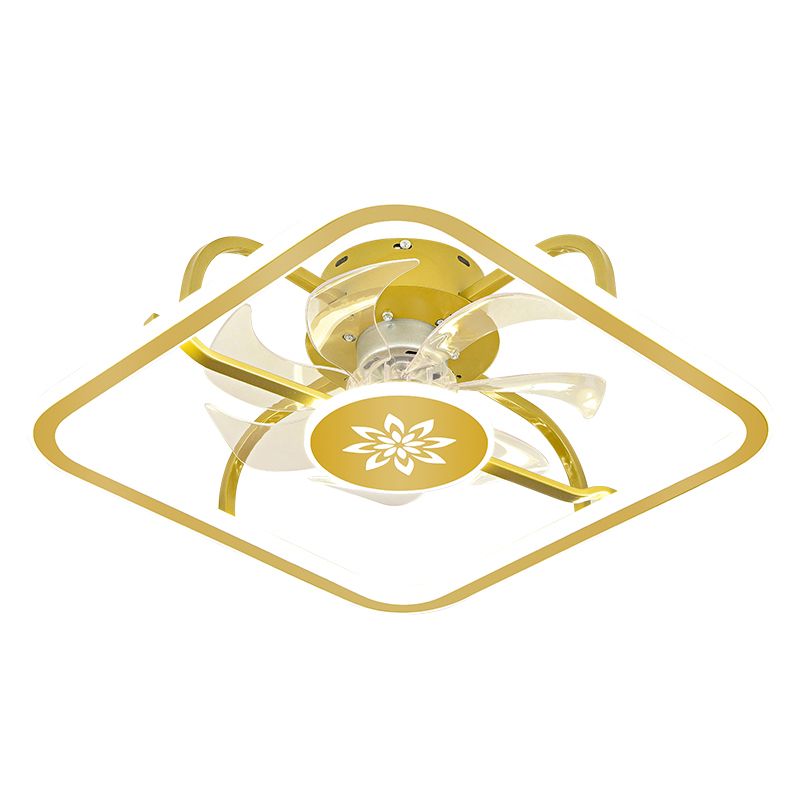 Kinderstil Geometrie Deckenventilator Leuchten Metall 2-Licht-LED-Flush Leuchten in Gold