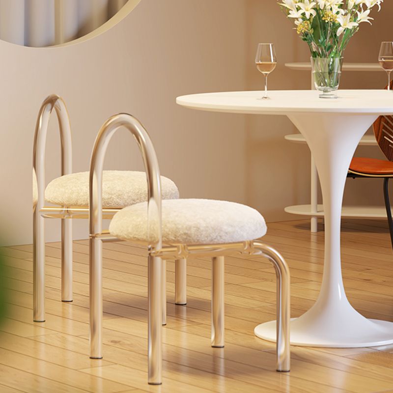 Acrylic Dining Arm Chair Open Upholstered Chair for Dining Room