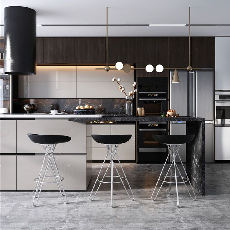 Glam Footrest Plastic Barstool Matte Finish Restaurant Stool