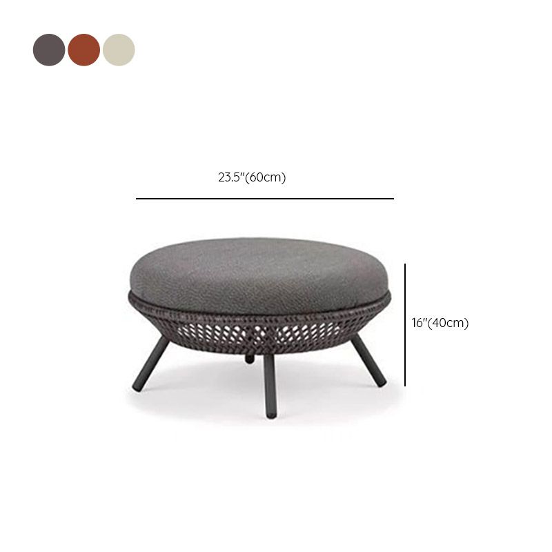 Gray Cushion Patio Sofa Tropical Metal Frame Outdoor Patio Sofa with Pillows