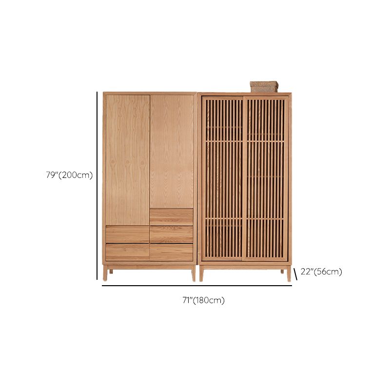 Modern Solid Wood Wardrobe Freestanding Bedroom Wardrobe with Legs