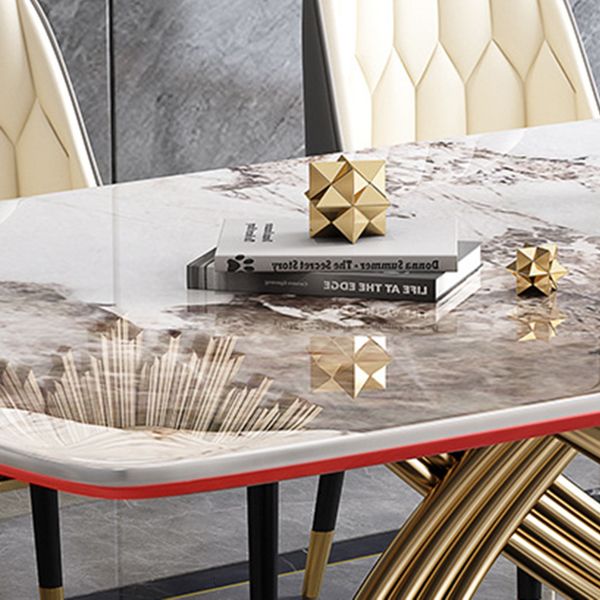 1/4/5/7 Pieces Rectangular Dining Set Luxurious Sintered Stone Top Dinette Table Set