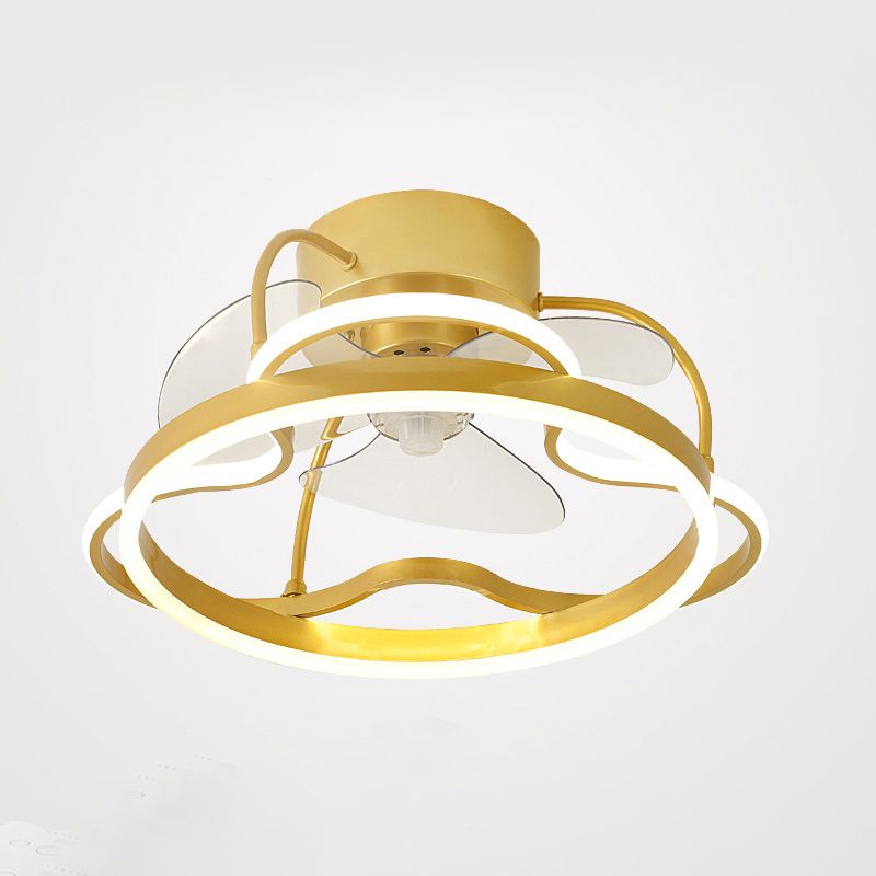 Minimalistische Halo -Ring -Form -Lüfterbeleuchtung Metall Schlafzimmer Halbblöcke Deckenleuchte