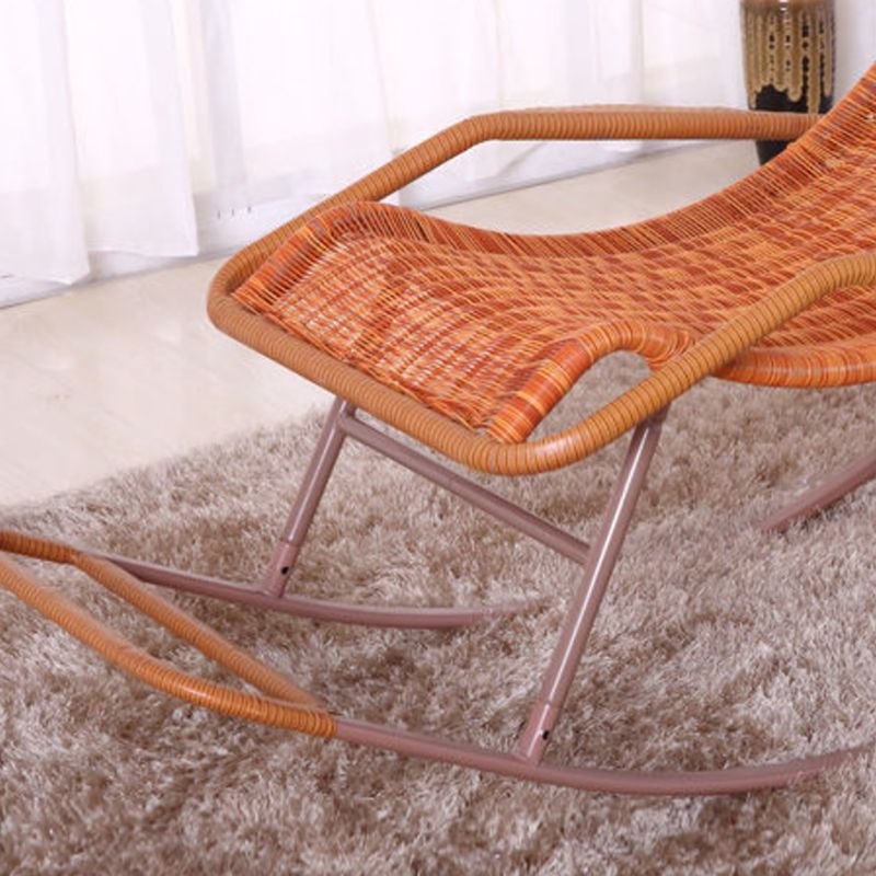 Rattan Rocking Chair Plain Water Resistant Woven Rope Modern Rocking Chair