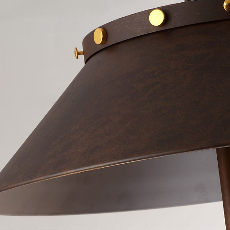 Tapered Dining Room Ceiling Chandelier Classic Metal 5 Lights Rust Hanging Light Fixture