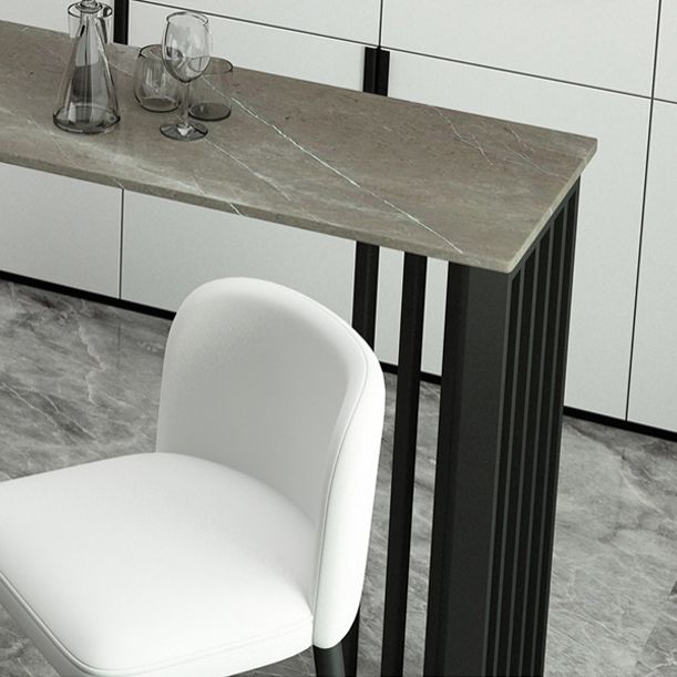 Modern Rectangle Bar Dining Table Indoor Bar Height Table with Iron Base 42-Inch Top