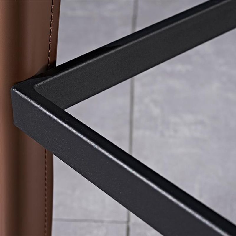 Industrial 39" Height Backrest Counter Stool with Leather Cushion