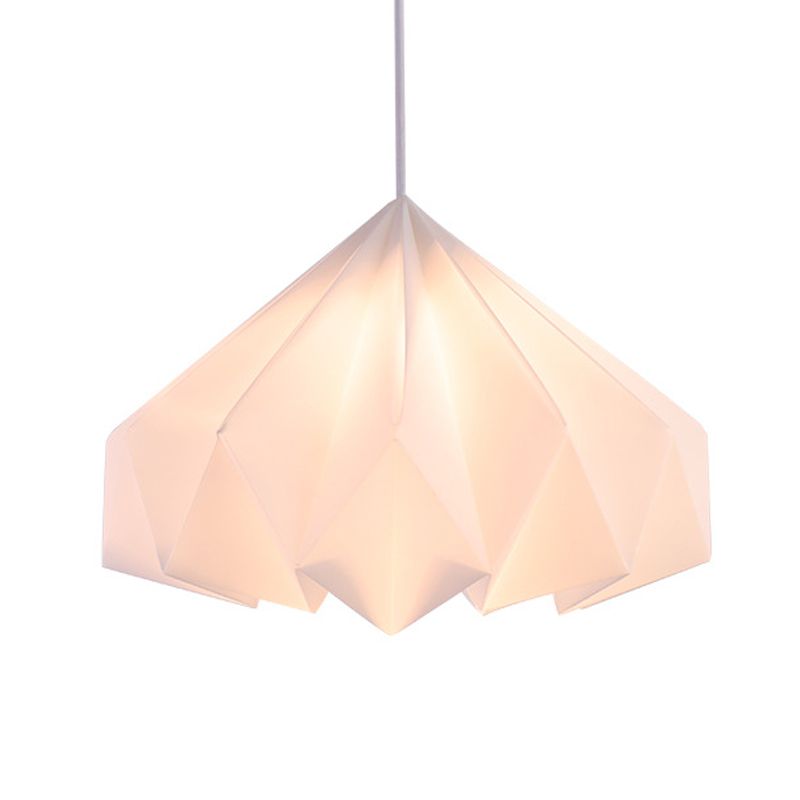 Acrilico cono sinuoso illuminazione appesa modernismo a 1 testa lampada a sospensione in bianco