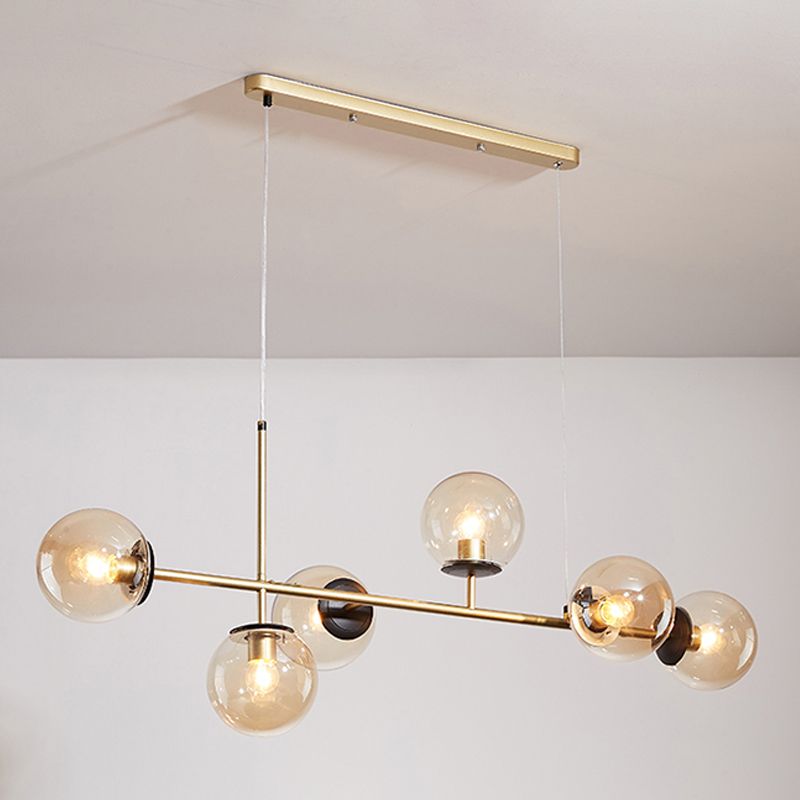 Contemporary Sphere Island Light Glass Island Lighting Fixtures for Kitchen