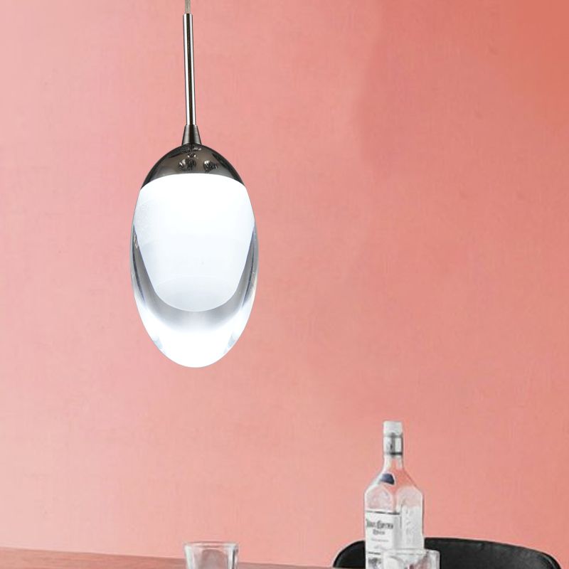 Acrylic Shade Droplet Hanging Light Modern 1 Light Suspension Pendant in Warm/White Light for Dining Room