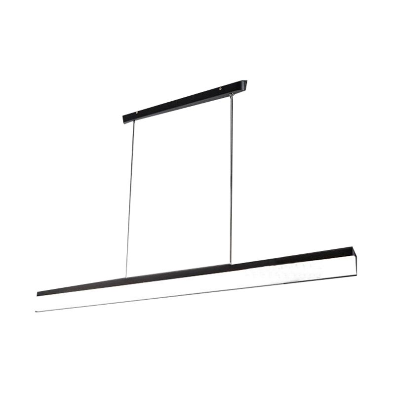Contemporary Island Light Linear Metal 1 Light Island Ceiling Light in Black