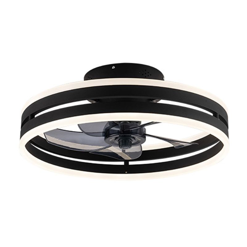 Acrylic Loop Shaped Fan Lamp Simplicity LED Semi Flush Mount Ceiling Light Fixture for Bedroom