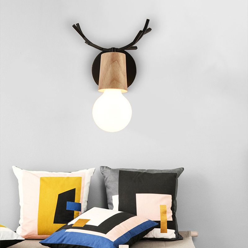 Application murale en bois moderne Un luminaire mural mural Blub pour chambre à coucher