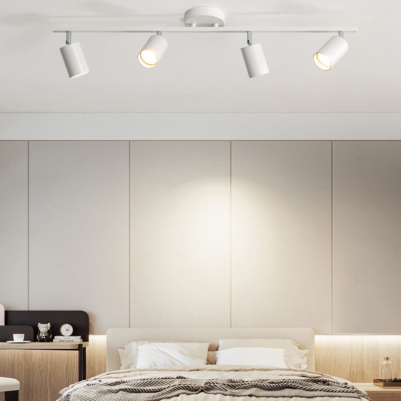 Nordic Cylindrical Metal Track Spotlights Flush Mount LED Light for Kitchen and Bedroom