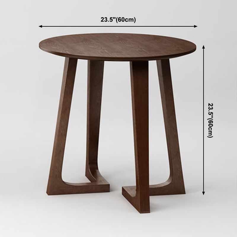 Solid Wood Brown Tone Dining Table Modern Double Pedestal Table for Dining Room
