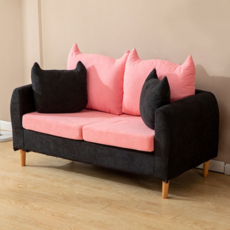 22.83" H Velvet Square Arm Modern Sofa with Tight Back slipcovered Sofa