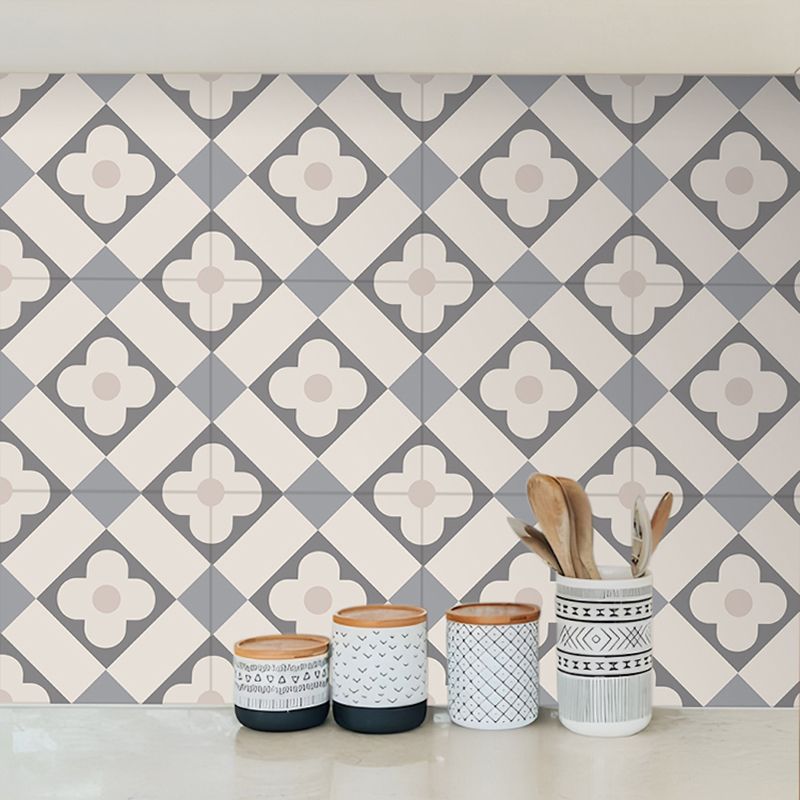 Beige Tone Peel & Stick Tile Square Pattern Printing Single Tile