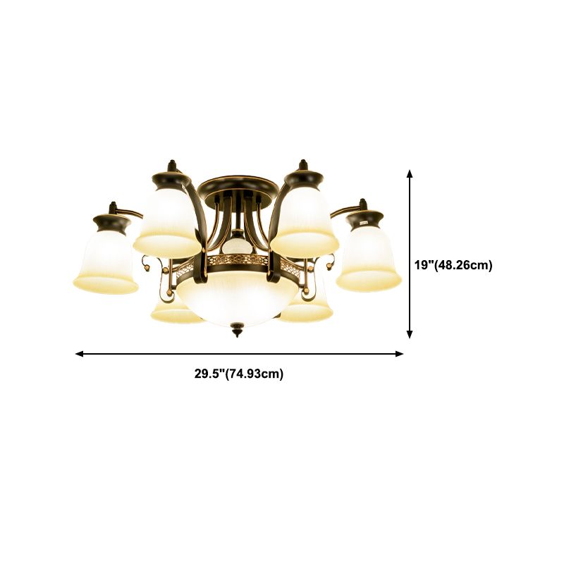 Modern Style Cup Shape Flush Mount Glass Ceiling Light for Living Room