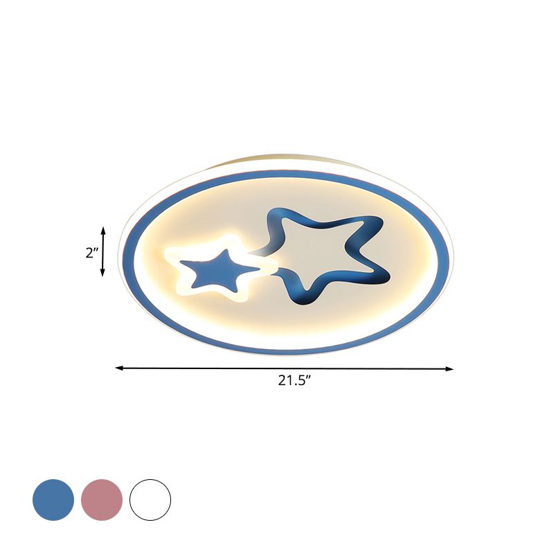 Weiß/Blau Stern Flush Halterung minimalistisch LED Acryl Decke montiert Licht für Wohnzimmer