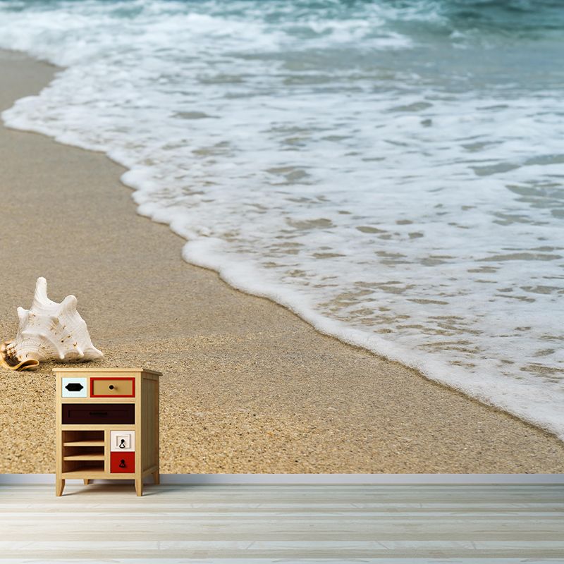 Customized Beach Mural Wallpaper Mildew Resistant for Living Room Decor