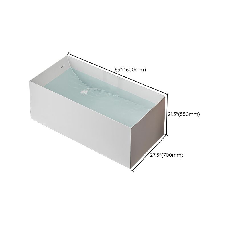 Modern Stone Rectangular Bathtub Antique Finish Flat Bottom Bath Tub