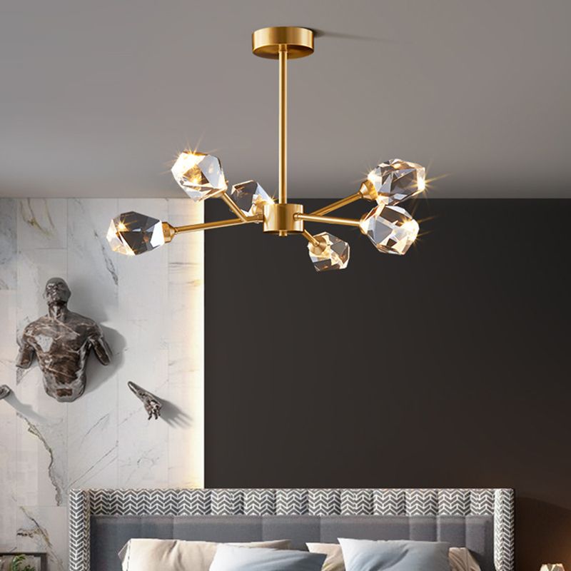 Postmodern Luxury Style Spray Pendant Chandelier Crystal Hanging Lamp
