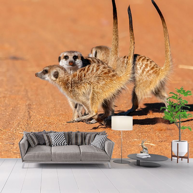 Wall Covering Contemporary Style Wild Animal Mural Wallpaper Mildew Resistant