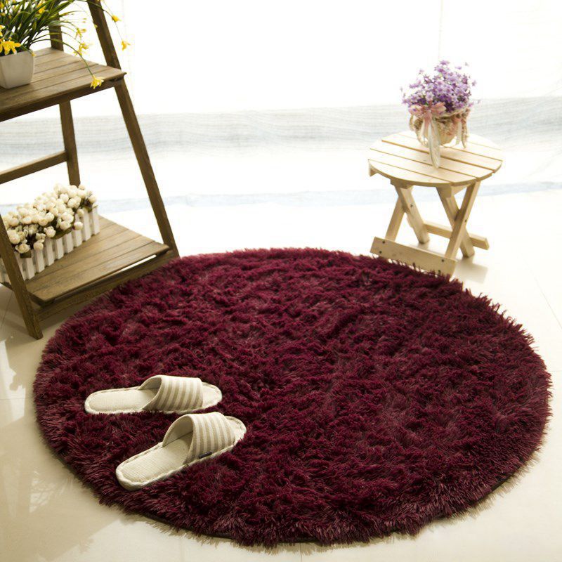 Modern Living Room Rug Multi Color Plain Carpet Faux Wool Machine Washable Indoor Rug