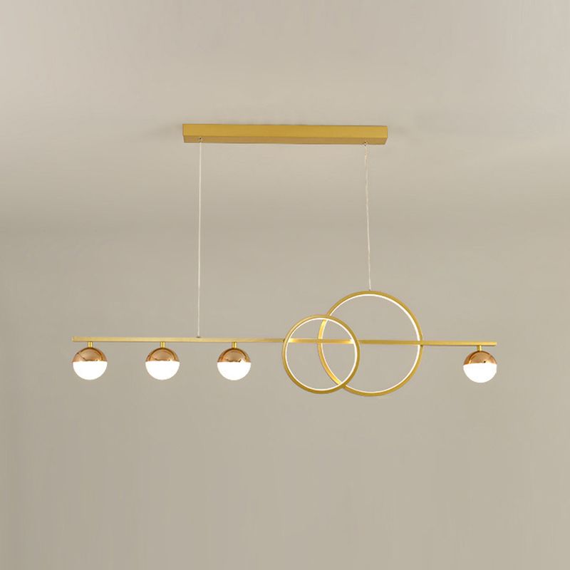 6-Light Golden/Black Ceiling Light LED Kitchen Island Lighting for Dining Table