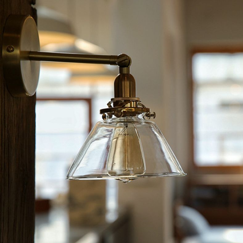 Flare Shade Wall Lighting Industrial Style Metal 1 Light Wall Mounted Light Fixture