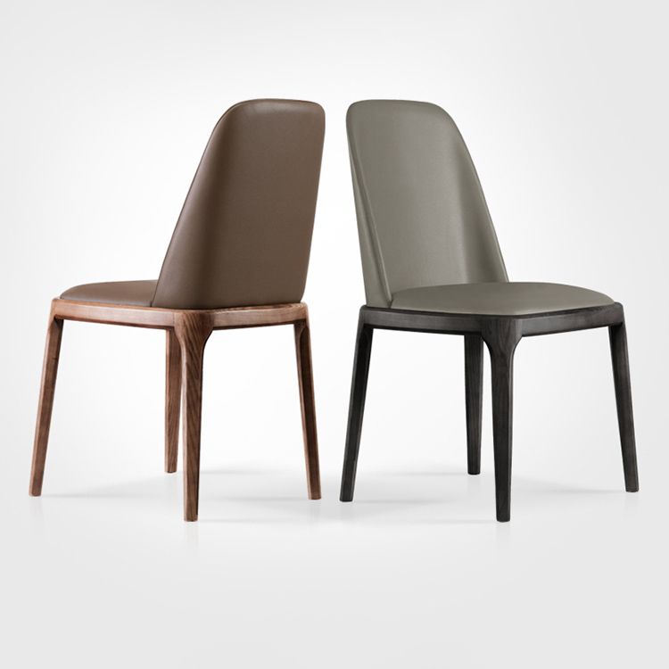Scandinavian Style Wood Dining Chairs Dining Room Armless Solid Back Chair
