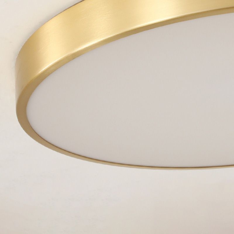 Modern Acrylic Flush Ceiling Light Fixture Round 1-Light LED Flush Mount Lamp in Gold