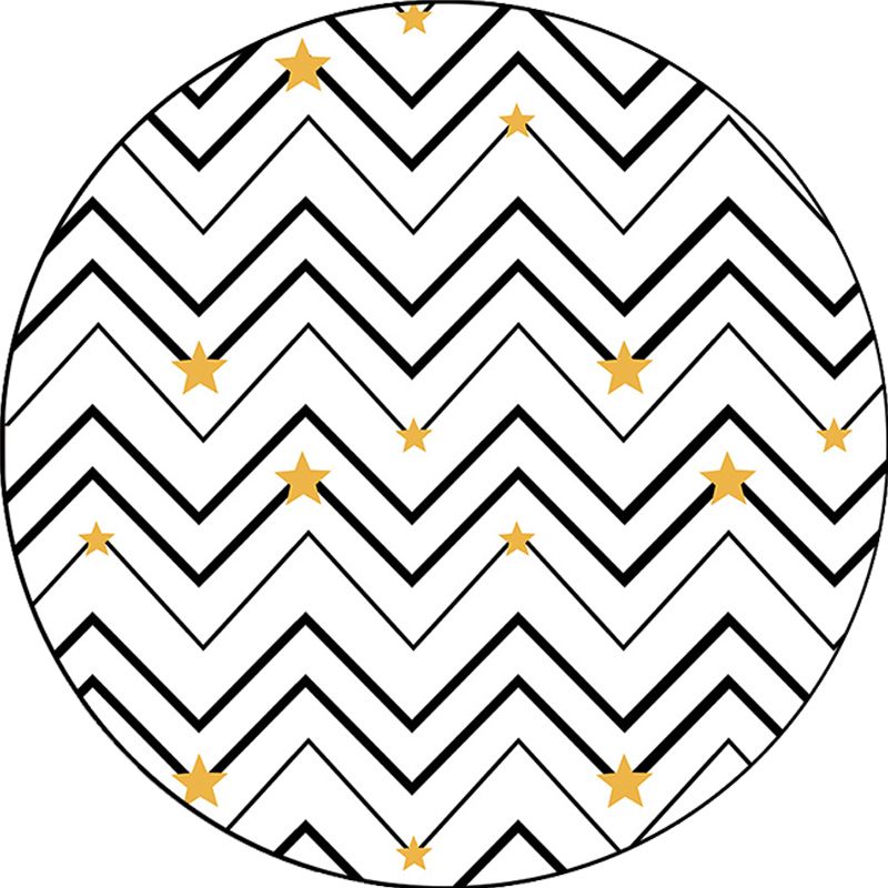 White Bedroom Rug Modern Geometric Star Chevron Pattern Area Rug Polyester Non-Slip Carpet