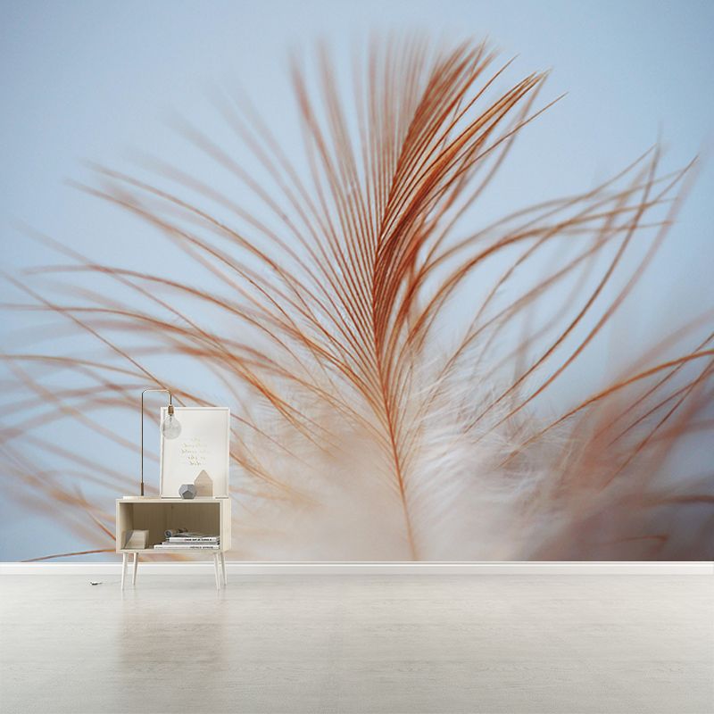 Modern Bird Feather Mural Wallpaper Mildew Resistant Wall Decor