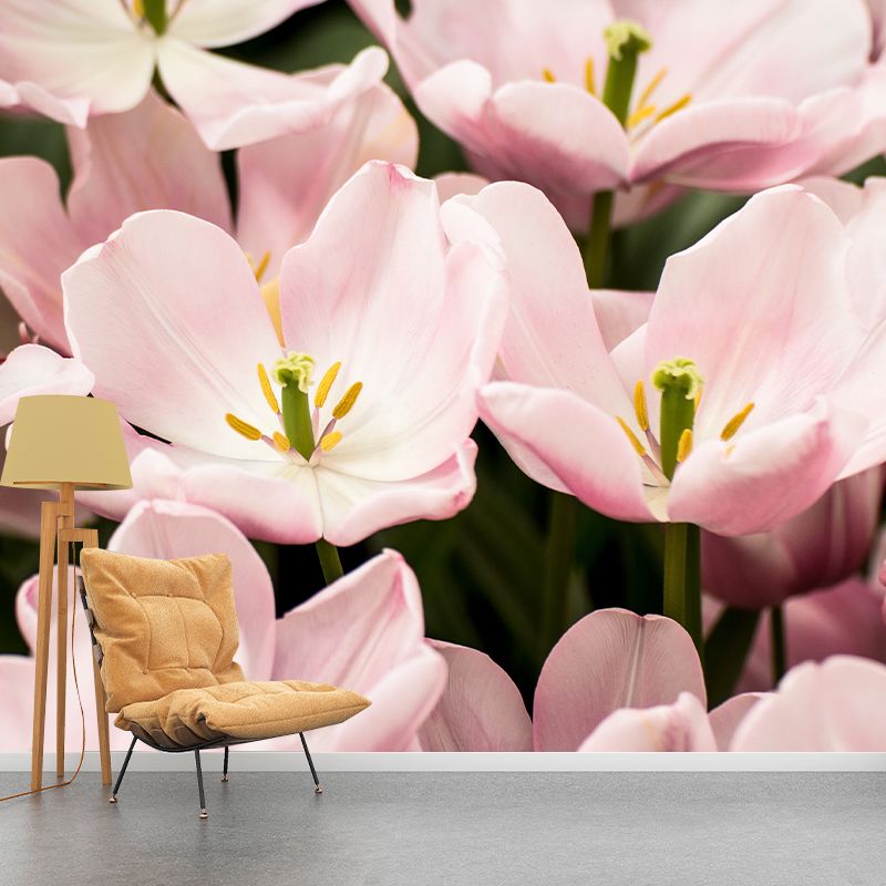 Photography Stain Resistant Wall Mural Wallpaper Beautiful Flowers Sitting Room Wall Mural