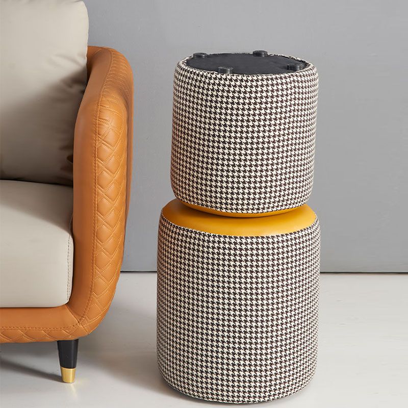 Modern Stain Resistant Pouf Round Shape Pouf for Living Room