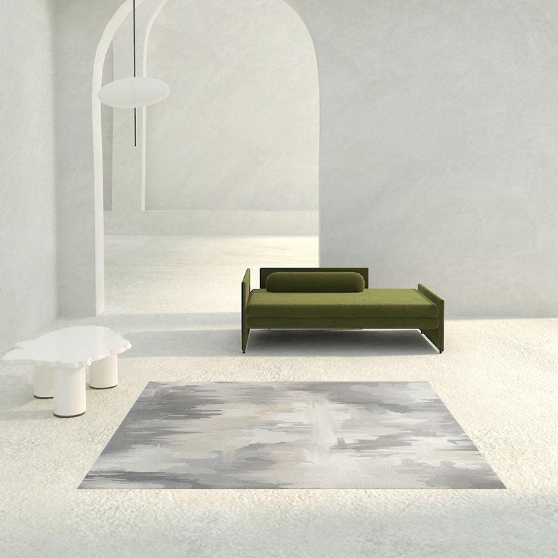 Modern Watercolor PVC Carpet Area Rug Washable Living Room Carpet with Non-SlipBacking