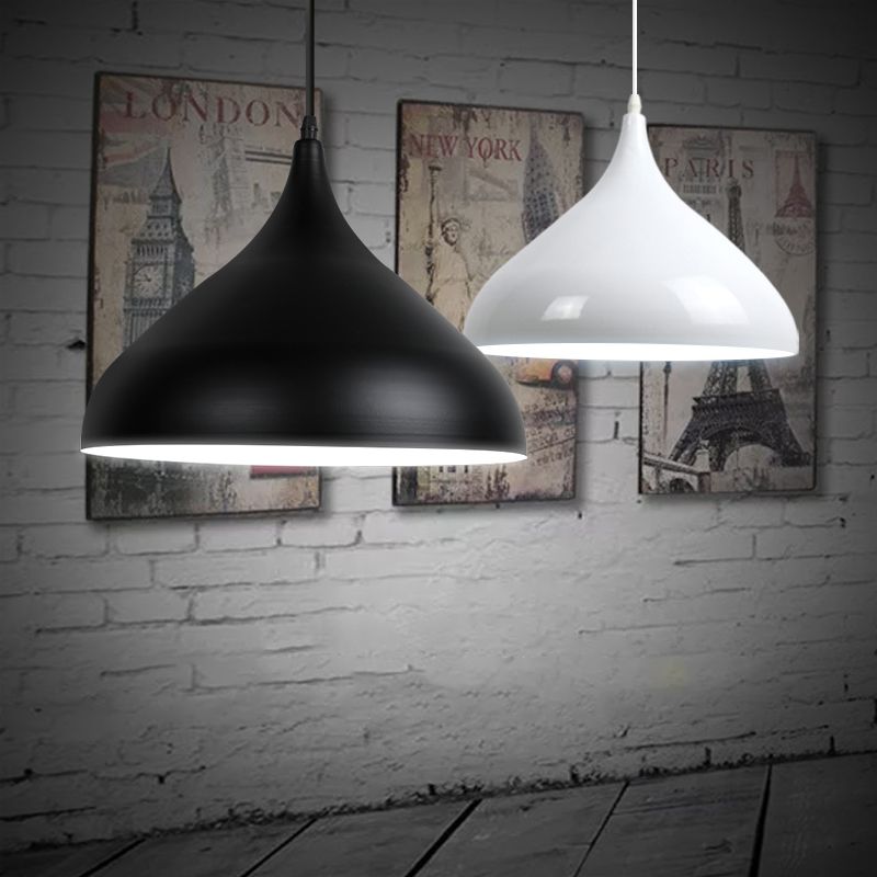 1 Light Onion Pendant Lighting Retro Industrial Style Metal Pendant Ceiling Lights for Restaurant