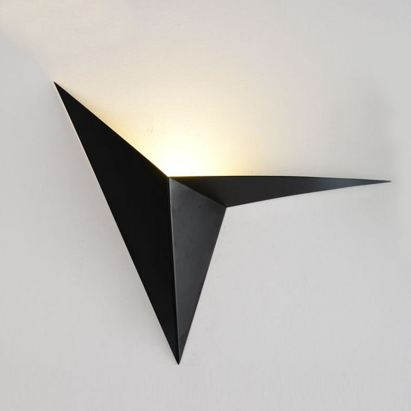 Minimalistic Triangle LED Sconce Fixture Metallic Corridor Flush Mount Wall Light