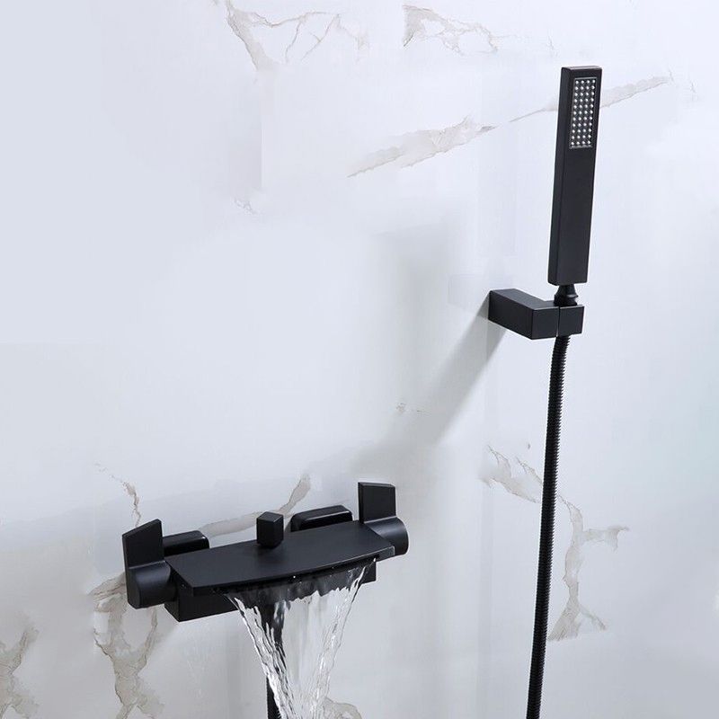 Modern Wall Mounted Metal Tub Filler Single Handle Tub Faucet Trim