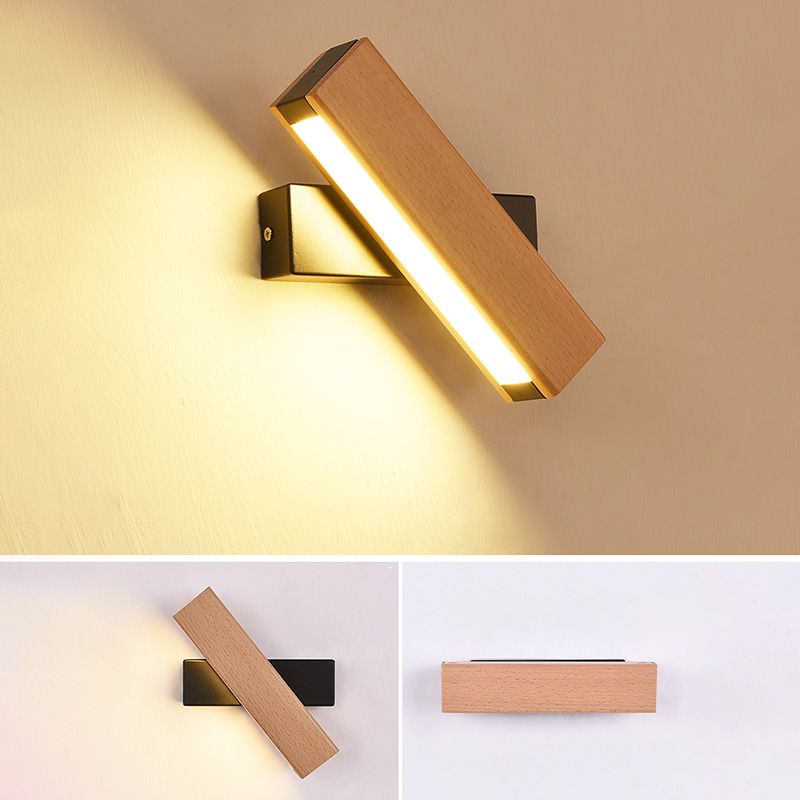 1 luce contemporanea montata a parete contemporanea in legno in legno a filo con la parete con monte