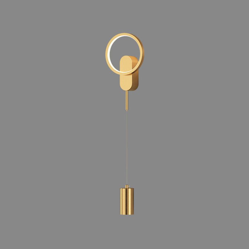 2 Lights Round Wall Lighting Fixtures Modern Style Metal Wall Mounted Lamps