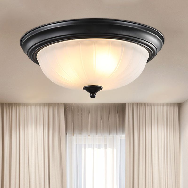 Classic Dome Shaped Ceiling Lighting Frosted Glass Flush Mount Light Fixture for Bedroom
